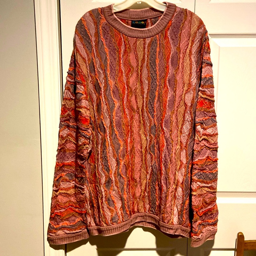 Vintage COOGI Multicolor Textured Cotton Knit Sweater